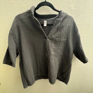 Stars Above Women's Gray Knit Pajama Top Medium